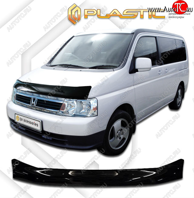 2 199 р. Дефлектор капота CA-Plastic  Honda StepWagon  RF3,RF4 (2003-2005) минивэн рестайлинг (classic черный, без надписи)  с доставкой в г. Нижний Новгород