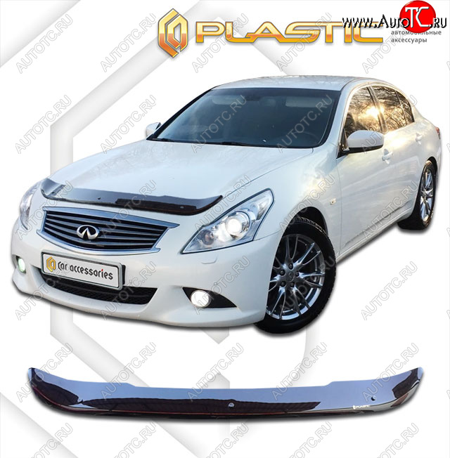 1 839 р. Дефлектор капота CA-Plastic  INFINITI G35  V36 (2006-2015) седан (classic черный, без надписи)  с доставкой в г. Нижний Новгород