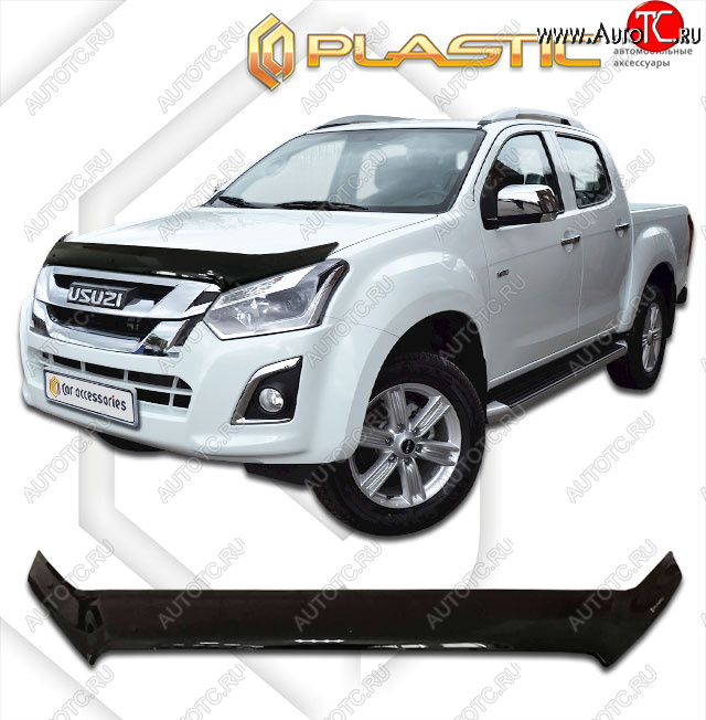 2 159 р. Дефлектор капота CA-Plastic  Isuzu D-Max  RT85,TFR DoubleCab (2015-2021) рестайлинг (classic черный, без надписи)  с доставкой в г. Нижний Новгород