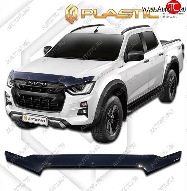 2 199 р. Дефлектор капота CA-Plastic  Isuzu D-Max  RG (2020-2023) DoubleCab (classic черный, без надписи)  с доставкой в г. Нижний Новгород