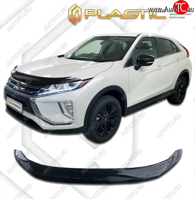 2 299 р. Дефлектор капота CA-Plastic  Mitsubishi Eclipse Cross  GK (2017-2021) дорестайлинг (classic черный, без надписи)  с доставкой в г. Нижний Новгород