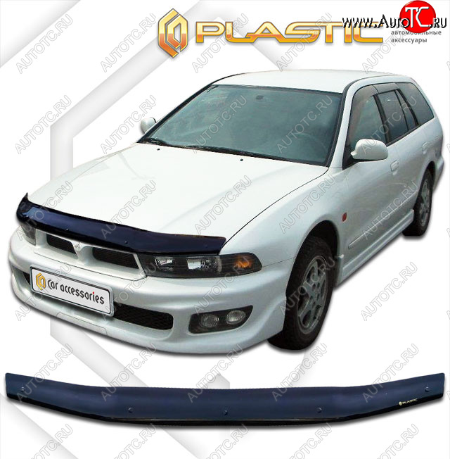 1 999 р. Дефлектор капота CA-Plastic  Mitsubishi Legnum  EA,EC универсал (1996-2002) дорестайлинг, рестайлинг (classic черный, без надписи)  с доставкой в г. Нижний Новгород