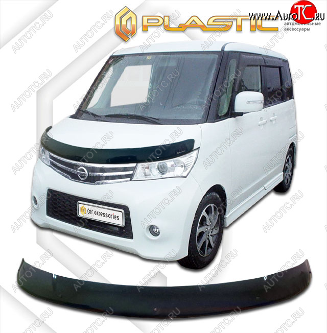 2 079 р. Дефлектор капота (highway star) CA-Plastic  Nissan Roox  ML21S (2009-2013) (classic черный, без надписи)  с доставкой в г. Нижний Новгород