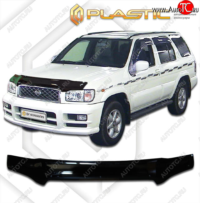 2 159 р. Дефлектор капота CA-Plastic  Nissan Terrano2  R50 (1999-2002) рестайлинг (classic черный, без надписи)  с доставкой в г. Нижний Новгород