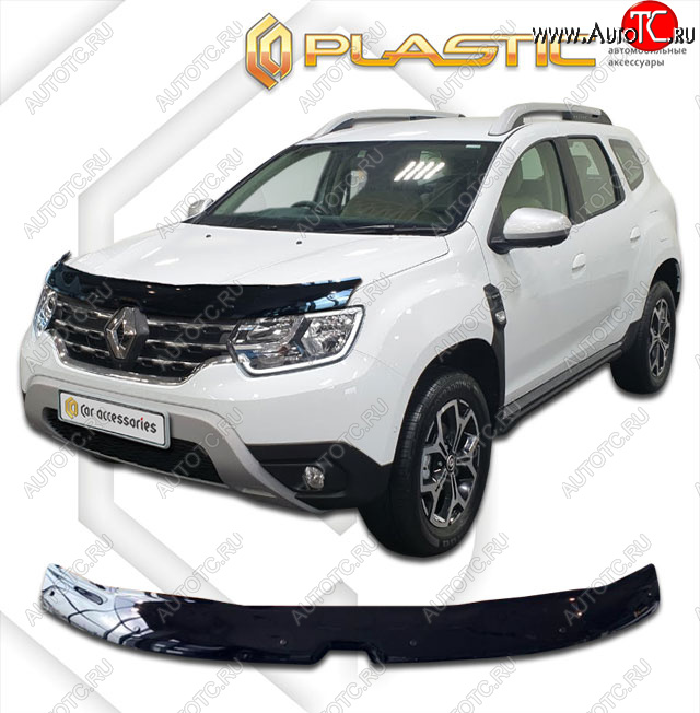 2 079 р. Дефлектор капота CA-Plastic  Renault Duster  HM (2021-2024) рестайлинг (classic черный, без надписи)  с доставкой в г. Нижний Новгород