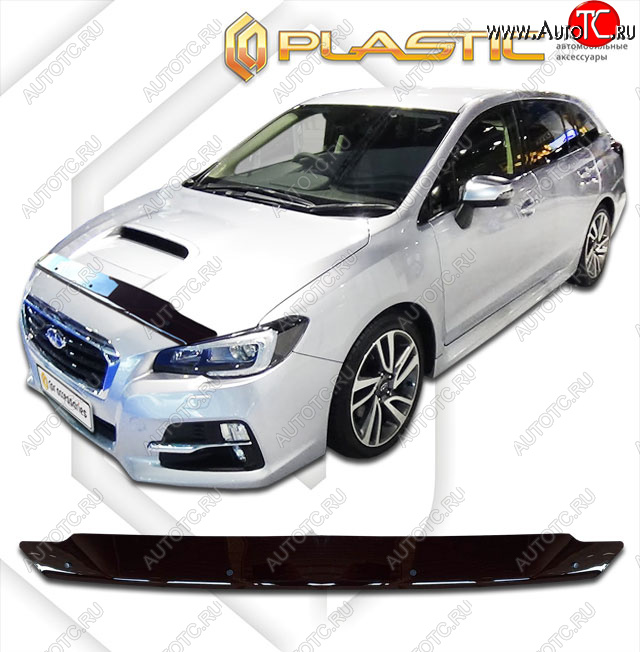 1 899 р. Дефлектор капота CA-Plastic  Subaru Levorg  VM универсал (2017-2020) рестайлинг (classic черный, без надписи)  с доставкой в г. Нижний Новгород