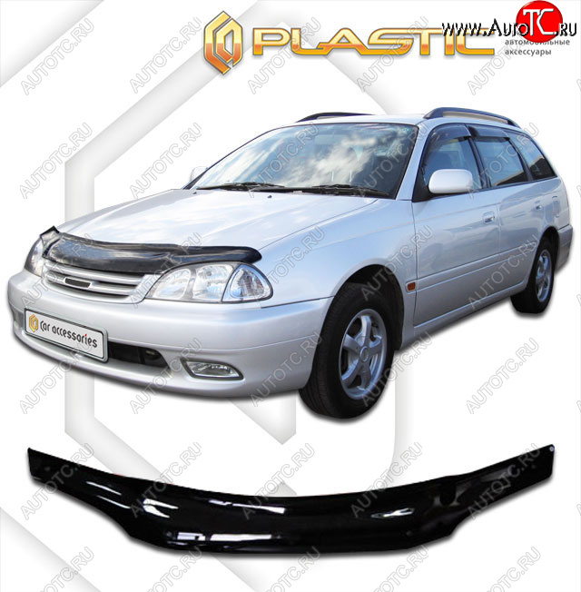 1 999 р. Дефлектор капота CA-Plastic  Toyota Avensis  T220 седан (2000-2003) рестайлинг (classic черный, без надписи)  с доставкой в г. Нижний Новгород