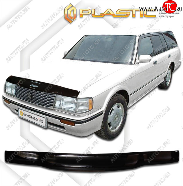 1 999 р. Дефлектор капота CA-Plastic  Toyota Crown  S130 (1991-1999) универсал 2-ой рестайлинг (classic черный, без надписи)  с доставкой в г. Нижний Новгород