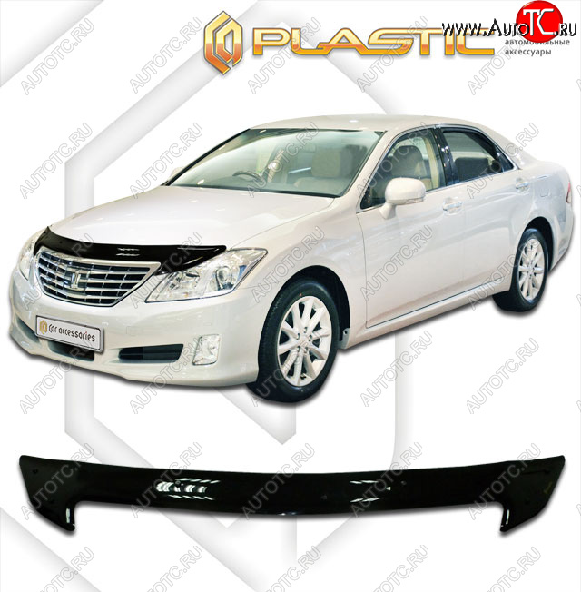 2 159 р. Дефлектор капота CA-Plastic  Toyota Crown  S200 (2008-2012) дорестайлинг, рестайлинг (classic черный, без надписи)  с доставкой в г. Нижний Новгород