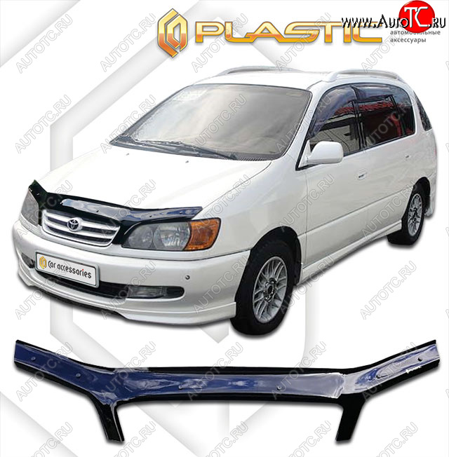 2 159 р. Дефлектор капота CA-Plastic  Toyota Ipsum  SXM10 (1998-2001) рестайлинг (classic черный, без надписи)  с доставкой в г. Нижний Новгород