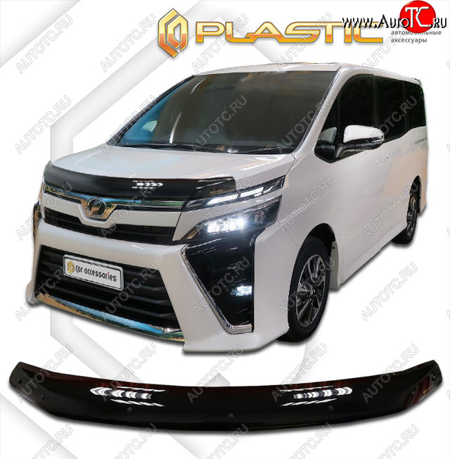 2 079 р. Дефлектор капота CA-Plastic  Toyota Voxy  минивэн (2017-2024) R80 рестайлинг, R90 дорестайлинг (classic черный, без надписи)  с доставкой в г. Нижний Новгород