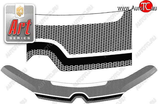 2 479 р. Дефлектор капота CA-Plastic  Renault Sandero Stepway  (B8) (2014-2018) дорестайлинг (Серия Art черная)  с доставкой в г. Нижний Новгород