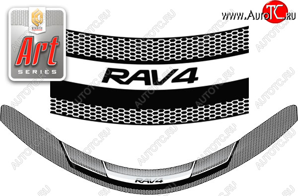 2 199 р. Дефлектор капота CA-Plastic  Toyota RAV4  XA40 (2012-2015) 5 дв. дорестайлинг (Серия Art черная)  с доставкой в г. Нижний Новгород