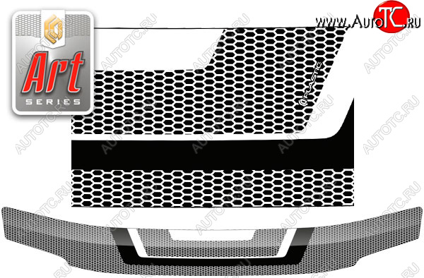 2 159 р. Дефлектор капота CA-Plastic  Toyota Town Ace  3 (1996-2008) (Серия Art черная)  с доставкой в г. Нижний Новгород