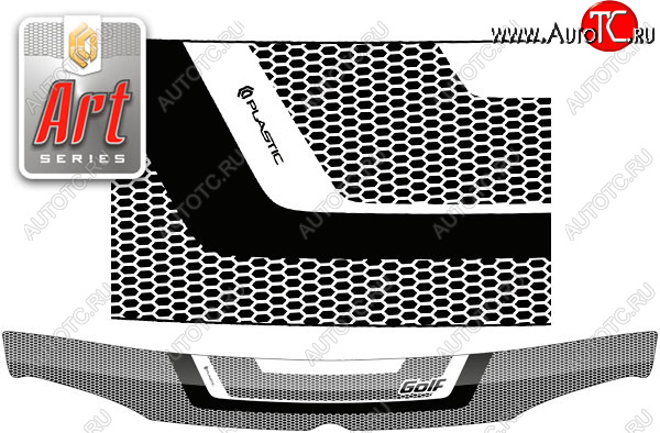 2 199 р. Дефлектор капота (левый руль) CA-Plastic  Volkswagen Golf  4 (1997-2003) (Серия Art черная)  с доставкой в г. Нижний Новгород