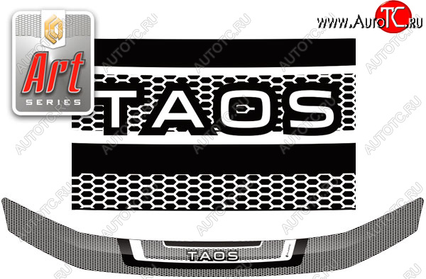 2 199 р. Дефлектор капота CA-Plastic  Volkswagen Taos (2020-2022) (Серия Art графит)  с доставкой в г. Нижний Новгород