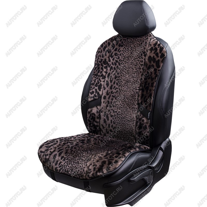 16 777 215 р. Накидка на сиденье (1 место Р. 7415 натур. мех) Меховая Lord Autofashion Ford B-MAX MPV (2012-2017) (рысь-леопард на коричневом, строчка чёрная)  с доставкой в г. Нижний Новгород