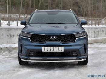 Защита переднего бампера d42 секции SLITKOFF KIA (КИА) Sorento (Соренто)  MQ4 (2020-2022) MQ4 ()