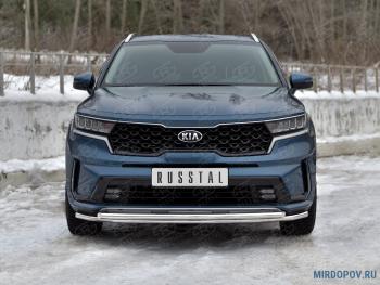 Защита переднего бампера d42 секции-d42 дуга SLITKOFF KIA (КИА) Sorento (Соренто)  MQ4 (2020-2022) MQ4 ()