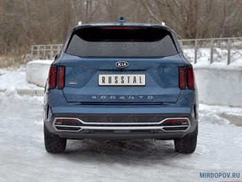 Защита заднего бампера d63 дуга SLITKOFF KIA (КИА) Sorento (Соренто)  MQ4 (2020-2022) MQ4  (нержавейка полированная)