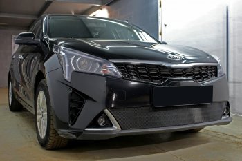 3 299 р. Защитная сетка в бампер (низ, ячейка 3х7 мм) Alfeco Стандарт KIA Rio X рестайлинг (2020-2024) (Чёрная)  с доставкой в г. Нижний Новгород. Увеличить фотографию 5