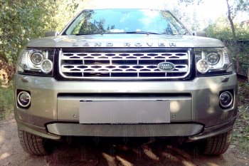 Защитная сетка в бампер (дизель, низ, ячейка 3х7 мм) Alfeco Стандарт Land Rover Freelander L359 1-ый рестайлинг (2010-2012) ()