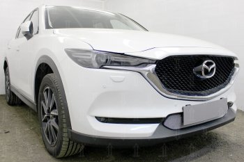 3 199 р. Защитная сетка в бампер (низ, ячейка 3х7 мм) Alfeco Стандарт Mazda CX-5 KF (2016-2024) (Хром)  с доставкой в г. Нижний Новгород. Увеличить фотографию 4