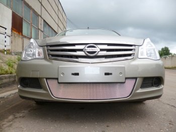 Защитная сетка в бампер (низ, ячейка 3х7 мм) Стрелка11 Стандарт Nissan Almera G15 седан (2012-2019) ()