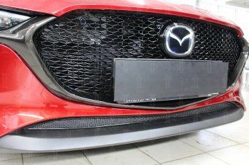 3 599 р. Защитная сетка в бампер (низ, ячейка 4х10 мм) Alfeco Премиум Mazda 3/Axela BP хэтчбэк (2019-2025) (Чёрная)  с доставкой в г. Нижний Новгород. Увеличить фотографию 3