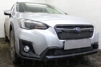 4 199 р. Защитная сетка в бампер (низ, ячейка 4х10 мм) Стрелка11 Премиум Subaru XV GT/G24 дорестайлинг (2017-2021) (Чёрная)  с доставкой в г. Нижний Новгород. Увеличить фотографию 3