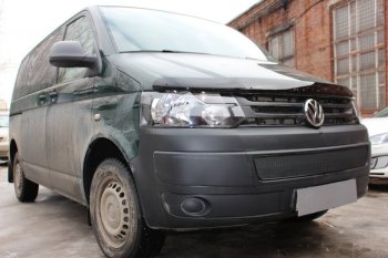 4 199 р. Защитная сетка в бампер (низ, ячейка 4х10 мм) Стрелка11 Премиум Volkswagen Multivan T5 рестайлинг (2009-2015) (Чёрная)  с доставкой в г. Нижний Новгород. Увеличить фотографию 2