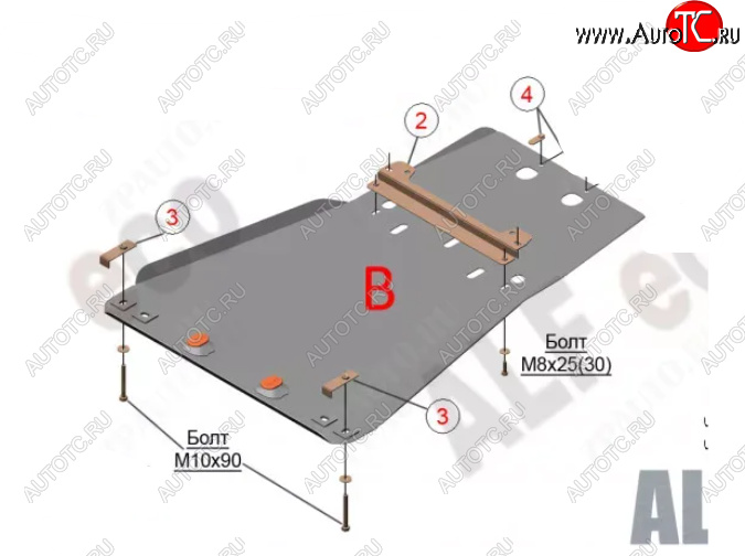 6 299 р. Защита картера двигателя и КПП (V-5,7) Alfeco Lexus LX570 J200 дорестайлинг (2007-2012) (Сталь 2 мм)  с доставкой в г. Нижний Новгород