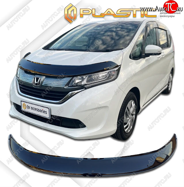 2 159 р. Дефлектор капота CA-Plastic  Honda Freed  GB7,GB8,GB5,GB6 (2016-2019) минивэн дорестайлинг (classic черный, без надписи)  с доставкой в г. Нижний Новгород