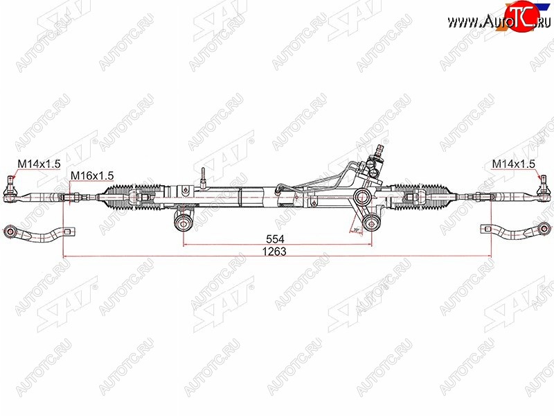 13 199 р. Рейка рулевая LHD SAT Toyota Fortuner AN50/AN60 2-ой рестайлинг (2011-2015)  с доставкой в г. Нижний Новгород