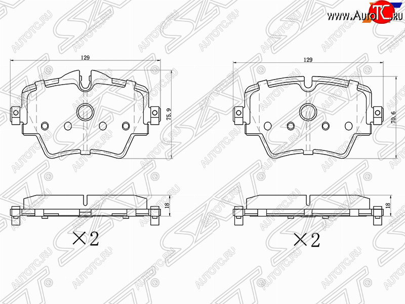 1 399 р. Колодки тормозные SAT (передние)  BMW X1  F48 - X2  F39  с доставкой в г. Нижний Новгород