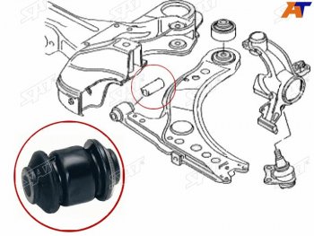 Сайлентблок рычага передний FR SAT Audi (Ауди) A3 (А3) ( 8LA хэтчбэк 5 дв.,  8L1 хэтчбэк 3 дв.) (2000-2003), Skoda (Шкода) Fabia (Фабия) ( Mk1,  Mk2) (2000-2010),  Octavia (Октавия)  A5 (2004-2013), Volkswagen (Волксваген) Golf (Гольф)  4 (1997-2003)