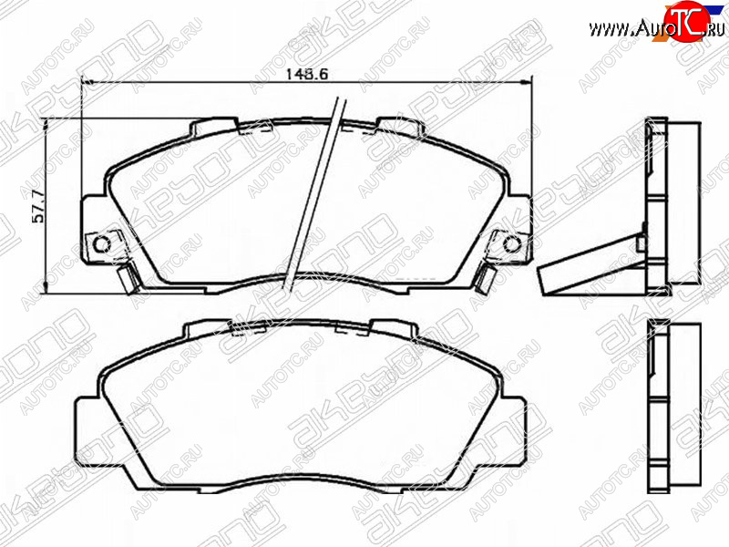 2 349 р. Колодки тормозные AKEBONO (передние)  Honda Odyssey  1 - StepWagon  RF1,RF2  с доставкой в г. Нижний Новгород