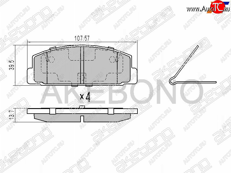 2 099 р. Задние тормозные колодки AKEBONO  Mazda 323/Familia  седан - Premacy  с доставкой в г. Нижний Новгород