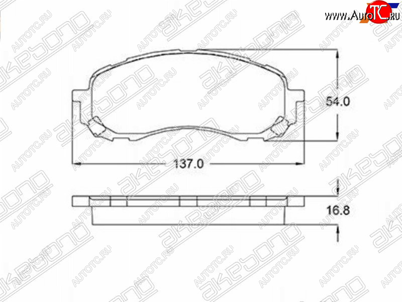 2 599 р. Колодки тормозные AKEBONO (передние)  Subaru Forester  SH (2008-2013)  с доставкой в г. Нижний Новгород