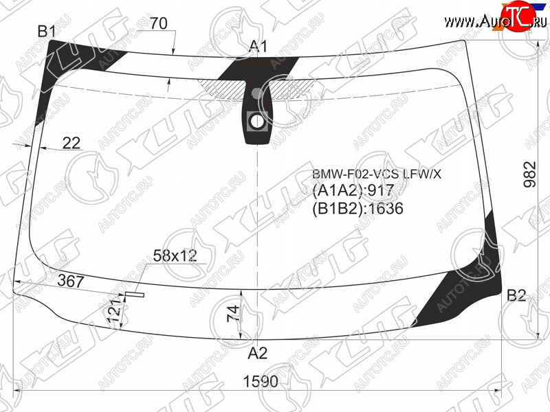 7 699 р. Стекло лобовое (Датчик дождя) XYG  BMW 7 серия  F01-F04 (2008-2015) седан  с доставкой в г. Нижний Новгород