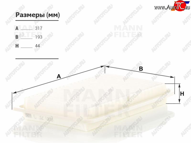 1 599 р. Фильтр воздушный MANN  Toyota Harrier (XU30,  XU60,  XU80), Highlander (XU40,  XU50,  XU70), Kluger (XU40,  XU50)  с доставкой в г. Нижний Новгород