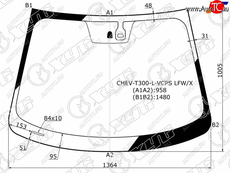 5 849 р. Стекло лобовое (Датчик дождя) XYG  Chevrolet Aveo  T300 (2011-2015) седан, хэтчбек  с доставкой в г. Нижний Новгород