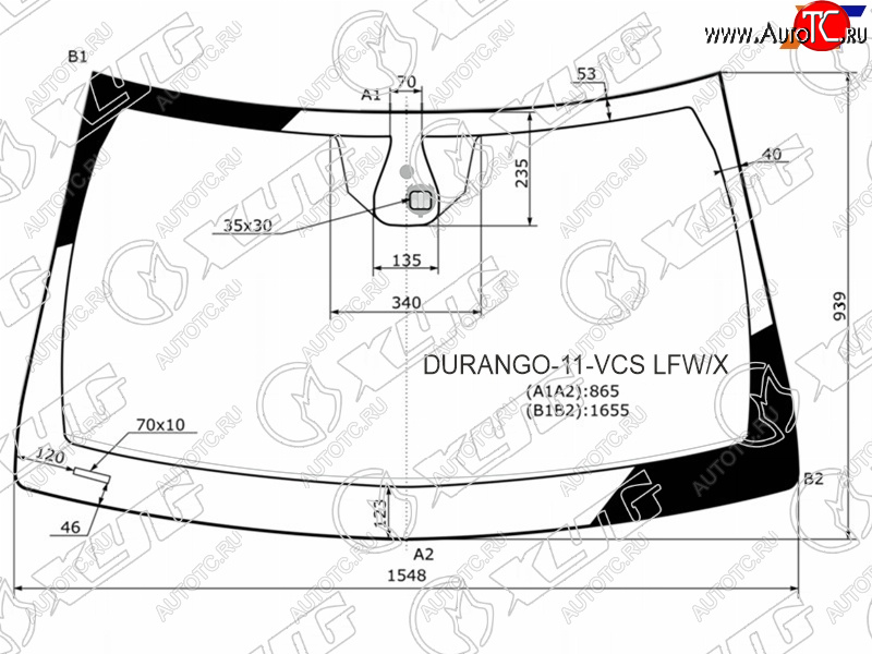 7 549 р. Стекло лобовое (Датчик дождя) XYG  Dodge Durango  WK2 (2010-2013), Jeep Grand Cherokee  WK2 (2010-2013)  с доставкой в г. Нижний Новгород