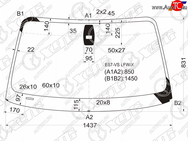 5 999 р. Стекло лобовое (Датчик дождя) BMW XYG  BMW 1 серия ( E87,  E82,  E81) (2004-2013) хэтчбэк 5 дв. дорестайлинг, купе 1-ый рестайлинг, хэтчбэк 3 дв. рестайлинг, хэтчбэк 5 дв. рестайлинг, купе 2-ой рестайлинг  с доставкой в г. Нижний Новгород