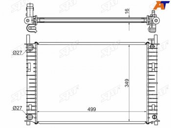 7 699 р. Радиатор SAT  Ford Fiesta  5 (2001-2005), Ford Fusion  1 (2002-2012), Mazda 2/Demio  DY (2002-2007)  с доставкой в г. Нижний Новгород. Увеличить фотографию 1