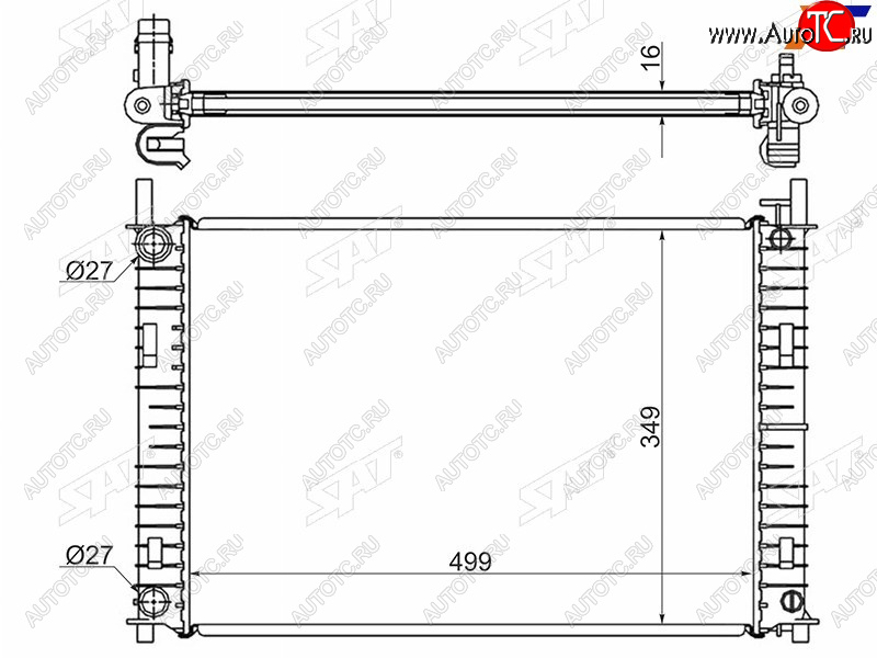 7 699 р. Радиатор SAT  Ford Fiesta  5 (2001-2005), Ford Fusion  1 (2002-2012), Mazda 2/Demio  DY (2002-2007)  с доставкой в г. Нижний Новгород