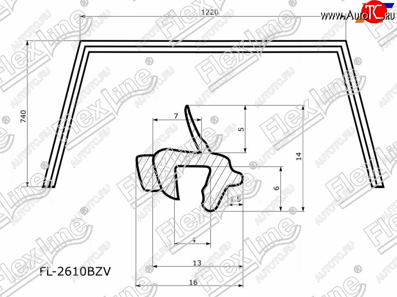 2 359 р. Молдинг лобового стекла (П-образный) FLEXLINE Suzuki Grand Vitara JT 5 дверей дорестайлинг (2005-2008)  с доставкой в г. Нижний Новгород