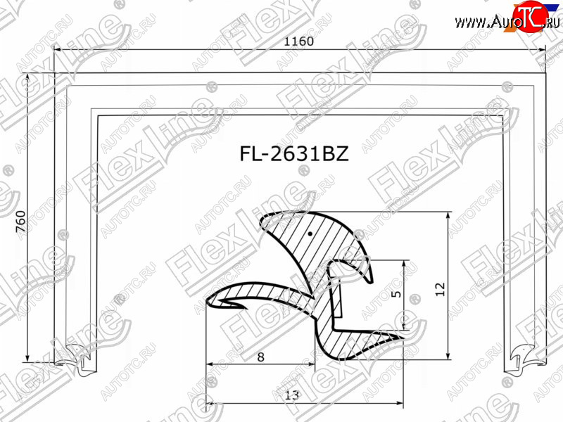 2 599 р. Молдинг лобового стекла (П-образный) FLEXLINE Honda Jazz (2008-2015)  с доставкой в г. Нижний Новгород