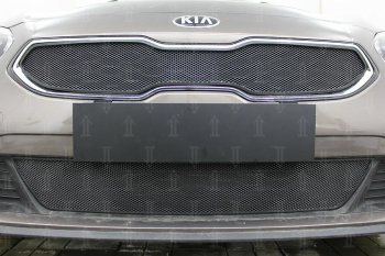 3 099 р. Защитная сетка в бампер (низ, ячейка 3х7 мм) Alfeco Стандарт KIA Ceed 3 CD универсал (2018-2024) (Чёрная)  с доставкой в г. Нижний Новгород. Увеличить фотографию 2