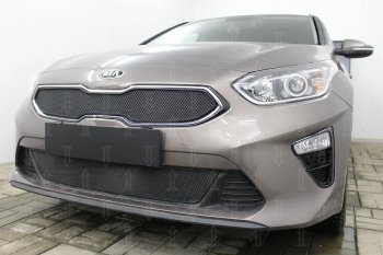 3 099 р. Защитная сетка в бампер (низ, ячейка 3х7 мм) Alfeco Стандарт KIA Ceed 3 CD универсал (2018-2024) (Чёрная)  с доставкой в г. Нижний Новгород. Увеличить фотографию 4